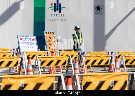 Tokyo, Giappone. Xvi Apr, 2019. Lavori di costruzione continua nel Nuovo Stadio Nazionale. Il nuovo Stadio Nazionale sarà la sede per il 2020 Tokyo Giochi Olimpici e Paraolimpici. Credito: Rodrigo Reyes Marin/AFLO/Alamy Live News Foto Stock