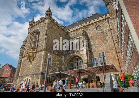 Katschhof, Rathaus, Aachen, Nordrhein-Westfalen, Deutschland Foto Stock