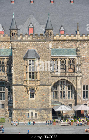 Katschhof, Rathaus, Aachen, Nordrhein-Westfalen, Deutschland Foto Stock