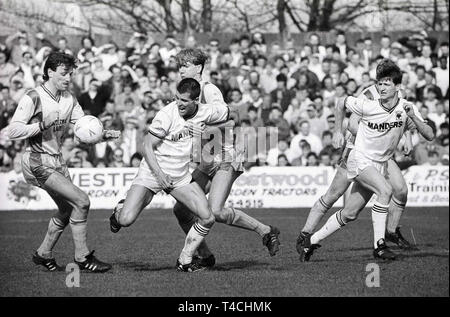 Mansfield Town v Wolverhampton Wanderers Ist Aprile 1989 Steve Bull e Andy Mutch Foto Stock