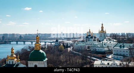 Vista panoramica di Kiev Pechersk Lavra (Grotta monastero), Kiev, Ucraina Foto Stock