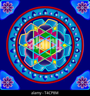 L'ornamento tradizionale degli abitanti dell est e del mondo arabo in cui i ricchi colori attirano buona fortuna e ricchezza. Foto Stock