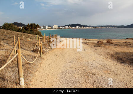 Mare Mediterraneo, spagna maiorca isola, mare di Cala Millor resort Foto Stock