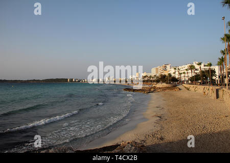 Mare Mediterraneo, spagna maiorca isola, mare di Cala Millor resort Foto Stock