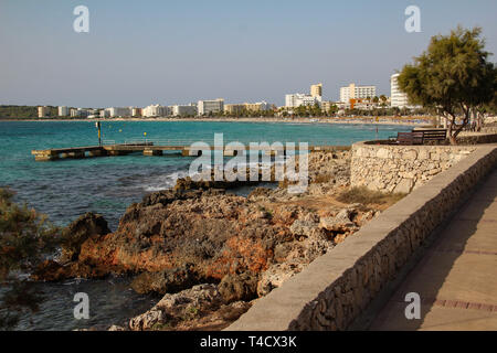 Mare Mediterraneo, spagna maiorca isola, mare di Cala Millor resort Foto Stock