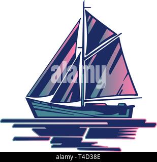 Barca a vela logo Illustrazione Vettoriale