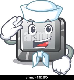 Sailor pulsante J installato sul computer cartoon Illustrazione Vettoriale