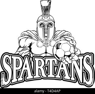 Trojan Spartan calcio Mascotte sportive Illustrazione Vettoriale