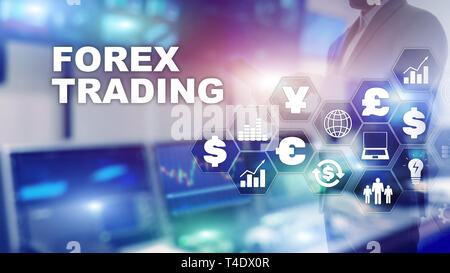 Forex Trading. Concetto grafico adatto per gli investimenti finanziari o le tendenze economiche. Background aziendale. Foto Stock