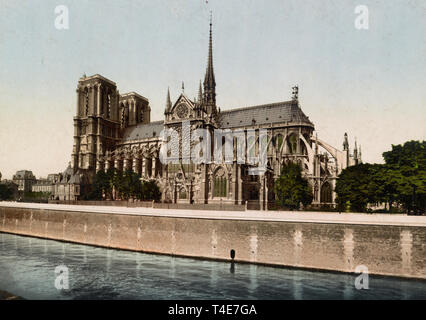 La cattedrale di Notre Dame, Paris, Francia, circa 1900 Foto Stock
