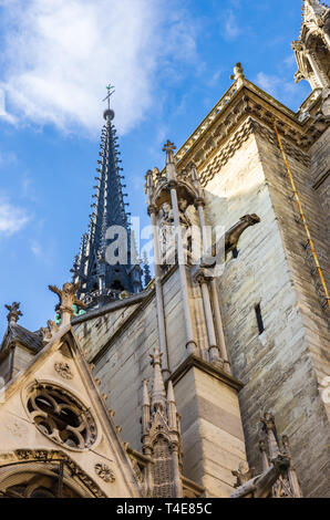 Torri e doccioni di Notre Dame. Tre anni prima del grande incendio. Foto Stock