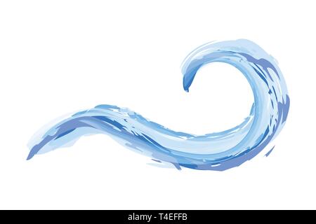 Abstract acqua blu simbolo d'onda isolati su sfondo bianco illustrazione vettoriale EPS10 Illustrazione Vettoriale