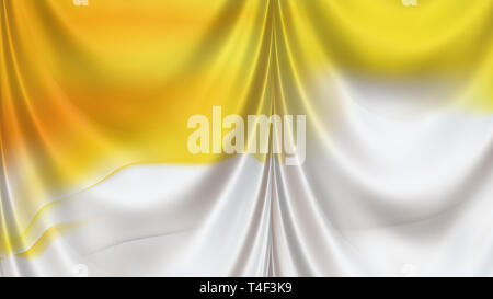 Abstract il colore arancione e bianco tendaggi in seta sfondo Foto Stock