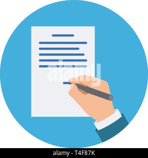 Carotenoidi colorati a mano NDA firma. Il contratto è stato firmato il documento. Concetto di NDA. Secret Files. Illustrazione Vettoriale