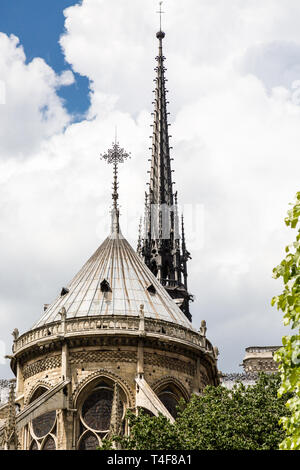 Parigi Storica opinioni con la cattedrale di Notre Dame de Paris e alcuni altri religiosi e architetture tipiche Foto Stock