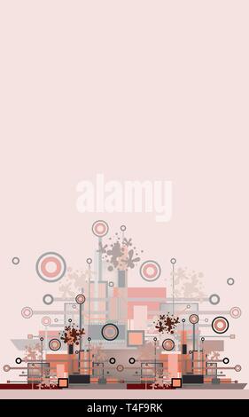 Grunge e hi-tech sfondo vettoriale. Illustrazione Vettoriale