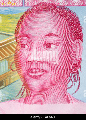 Donna africana, un ritratto da Central African denaro Foto Stock