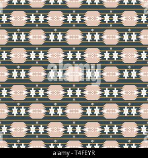 Boho etnica geometriche pattern seamless texture. Illustrazione Vettoriale