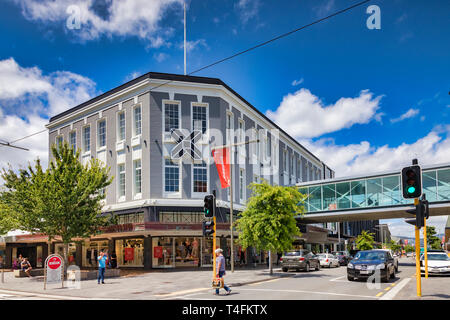 8 gennaio 2019: Christchurch, Nuova Zelanda - La traversata, un nuovo centro commerciale costruito per sostituire quello che è stato perso nel 2011 Terremoto. Foto Stock