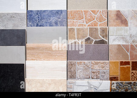 Varie piastrelle ceramiche sfondo Foto Stock