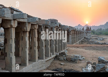 Krishna Bazaar, Hampi, India Foto Stock