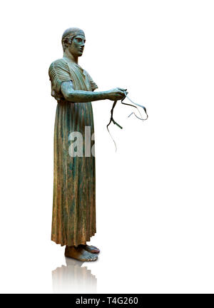 "Auriga di Delfi' 470 BC. "Auriga di Delfi' è uno dei più noti antiche statue greche, e uno degli esempi meglio conservati Foto Stock