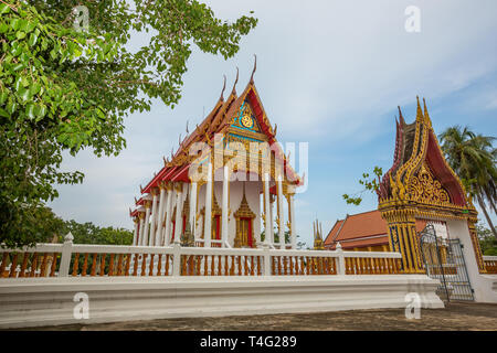 Tempio thailandese, Wat Bang Pla - Samut Sakhon, Thailandia Foto Stock