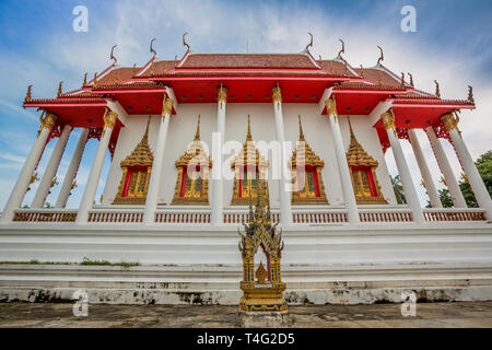 Tempio thailandese, Wat Bang Pla - Samut Sakhon, Thailandia Foto Stock