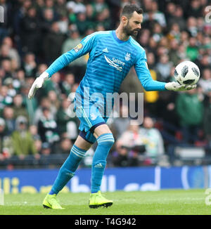 Glasgow, Scozia - aprile 14. Joe Lewis di Aberdeen durante la William Hill Coppa Scozzese semi finale tra Celtic e Aberdeen Foto Stock
