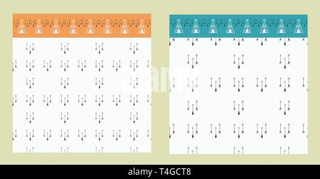 Seamless patten con frecce e spazzola con tepees per decorazioni a parete nella stanza dei bambini. Un esempio di carta da parati, moquette, tessuti. Illustratio vettore Illustrazione Vettoriale