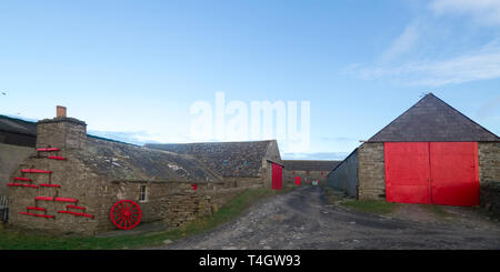 Azienda agricola tradizionale steading, Orkney Isles Foto Stock