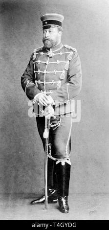 Fotografia di Albert Edward, Principe di Galles indossa il tedesco uniforme militare, 1883 Reichard & Lindner Foto Stock