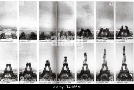 La costruzione della Torre Eiffel Foto Stock
