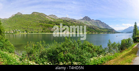 Impressionante paesaggio presso il lago Silser vicino a San Moritz in Engadina Foto Stock