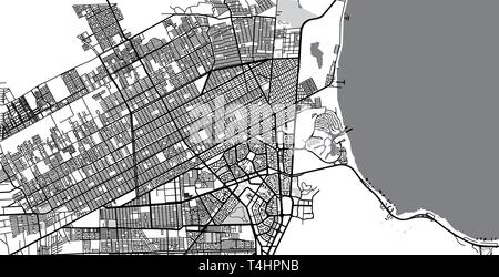 Vettore urbano mappa della città di Cancun, Messico Illustrazione Vettoriale