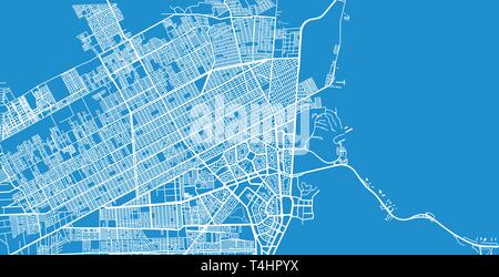 Vettore urbano mappa della città di Cancun, Messico Illustrazione Vettoriale