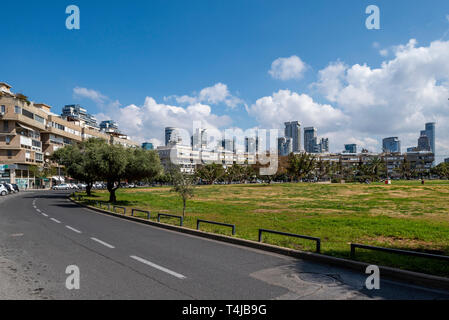 Israele, Tel Aviv-Yafo - 23 Febbraio 2019: Kikar Hamedina square Foto Stock