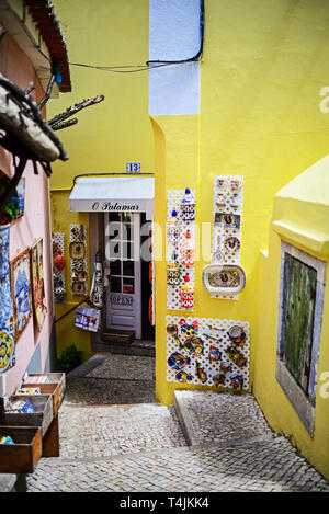 I negozi di artigianato in Sintra, Portogallo Foto Stock