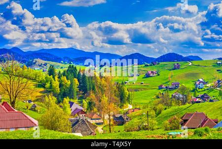 Sirnea paesaggio rurale, Transilvania landmark, Romania. Foto Stock