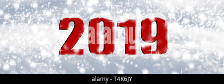 Felice Anno Nuovo nella neve 2019 Foto Stock