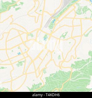 Mappa stampabile di Stoccarda, Germania con strade principali e secondarie e ferrovie più grandi. Questa mappa è stato accuratamente progettato per il routing e l'immissione individu Illustrazione Vettoriale