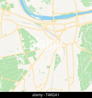 Mappa stampabile di Heidelberg, Germania con strade principali e secondarie e ferrovie più grandi. Questa mappa è stato accuratamente progettato per il routing e l'immissione individ Illustrazione Vettoriale