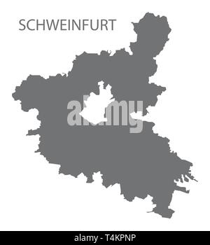 Schweinfurt gray county mappa di Baviera Germania Illustrazione Vettoriale