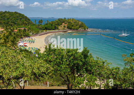 La spiaggia di Frades isola vicino a Salvador Bahia in Brasile Foto Stock