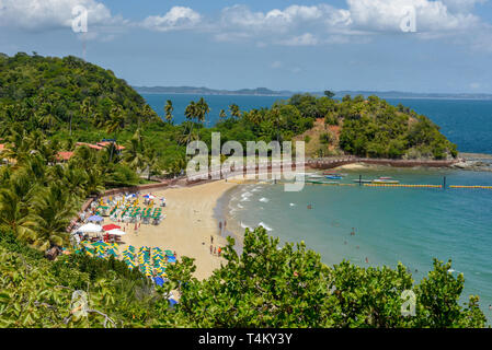 La spiaggia di Frades isola vicino a Salvador Bahia in Brasile Foto Stock