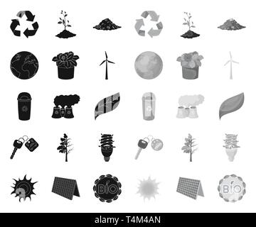 Atmosfera,bicicletta,bio,nero.mono,può,auto,pulito,pulizia,raccolta,design,asciutto,dump,terra,eco,,ecologico ecologia,l'energia,attrezzature,fiore, fluorescente,full,garbage,verde,mezza,icona,immagine,isolato,chiave,etichetta,lampada,foglie,nutrizione ambiente,pannello,impianto,l'inquinamento,pot,l'elaborazione,prodotto,riciclare,riciclare,impostare,segno, solare,germoglio,sun,il simbolo,tree,turbina,vettore,vento vettori vettore , Illustrazione Vettoriale