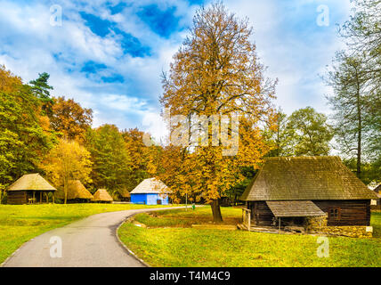 Rumeno tradizionale casa in Astra Museo Etnografico,Sibiu, Europa Foto Stock