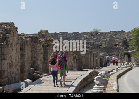 Teatro, lato, Provincia di Antalya, Turchia Foto Stock