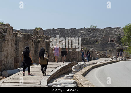 Teatro, lato, Provincia di Antalya, Turchia Foto Stock