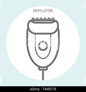 Icona Depilator in stile lineare - capelli elettrico depilator contorno Illustrazione Vettoriale